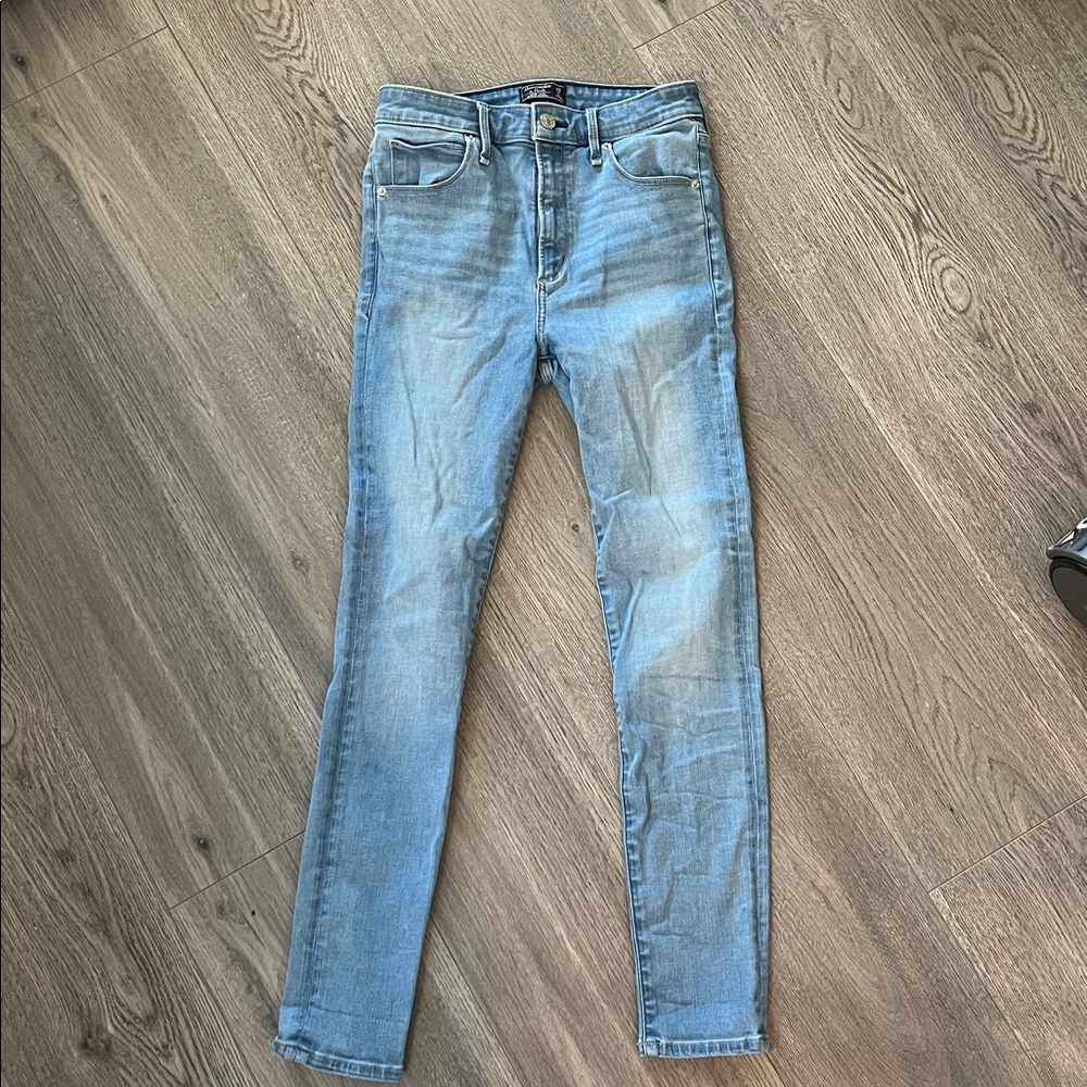 Abercrombie & Fitch High Rise Super Skinny Jeans - Denim Blue